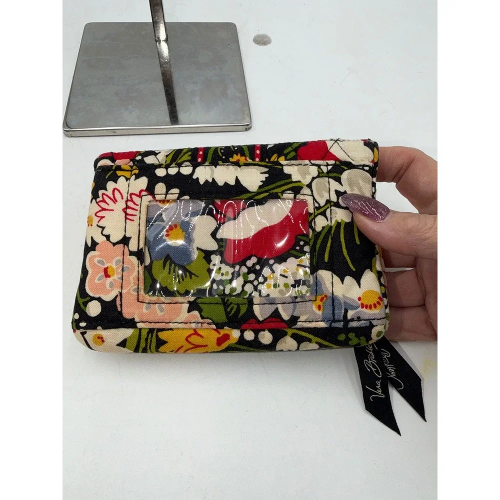 Vera Bradley Provencal Floral Quilted Kisslock Trifold Wallet ID Window ID Case